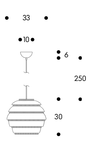 A331 Hanglamp "Beehive"A331 Hanglamp wit/chr EU