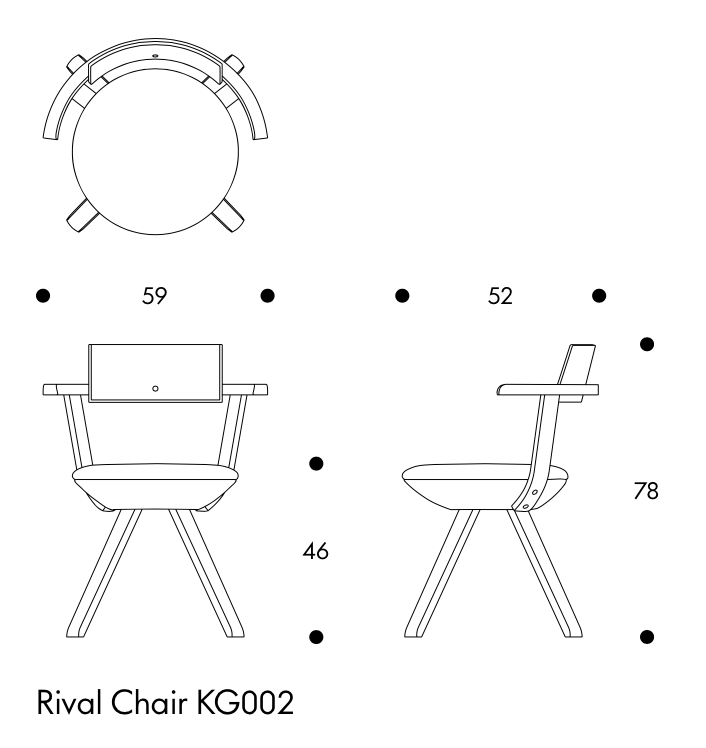 KG 002 “Rival,” high backRIV Stoel KG002 “Rival”, hoog