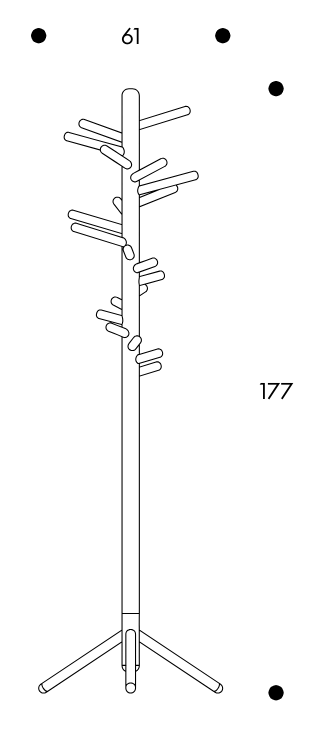 Clothes Tree 160Artek, 160 Clothes Tree 160 wit/wit
