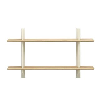 Rayonnage MuralRay.Mural - Blanc Colombe - Natural oak
