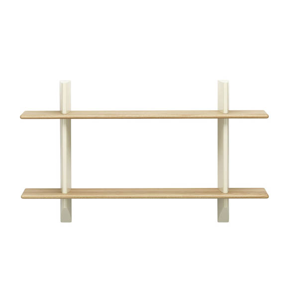 Rayonnage MuralRay.Mural - Blanc Colombe - Natural oak