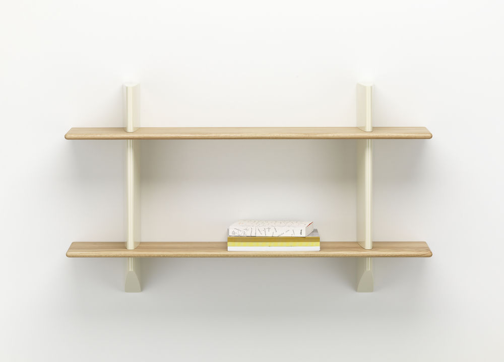 Rayonnage MuralRay.Mural - Blanc Colombe - Natural oak