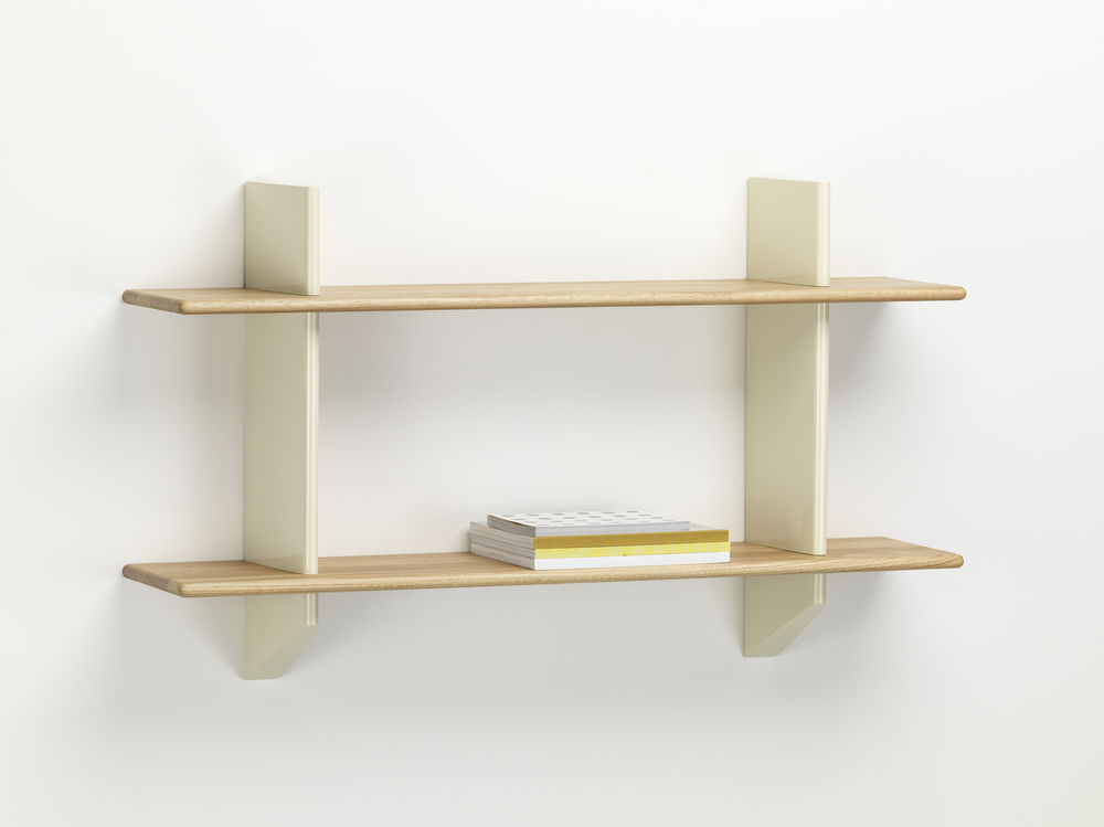 Rayonnage MuralRay.Mural - Blanc Colombe - Natural oak