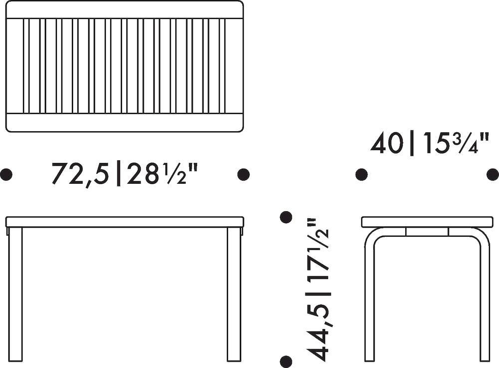 Bench 153BArtek - 153B Bench 153B 72,5x40 zwart