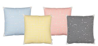 Graphic Print Pillows - Maze BlueGraphic Print Pillows - Maze Blauw