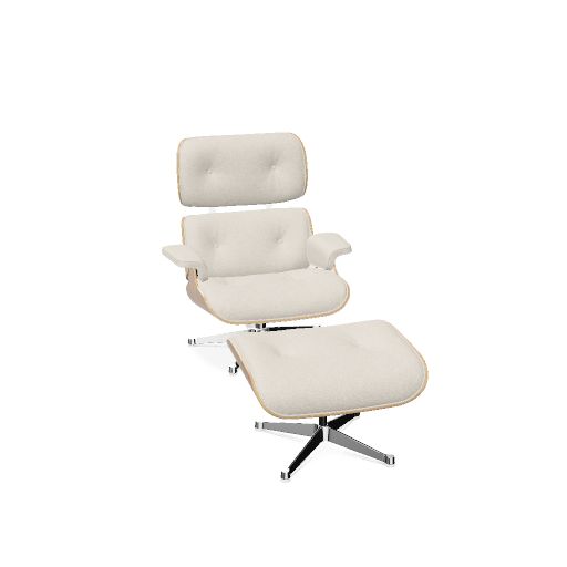 LCH Lounge C&Ottoman noten wit gepigm.