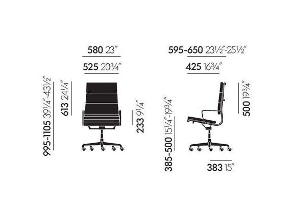 Soft Pad EA 219Eames Soft Pad EA219 bureelstoel, leder cognac