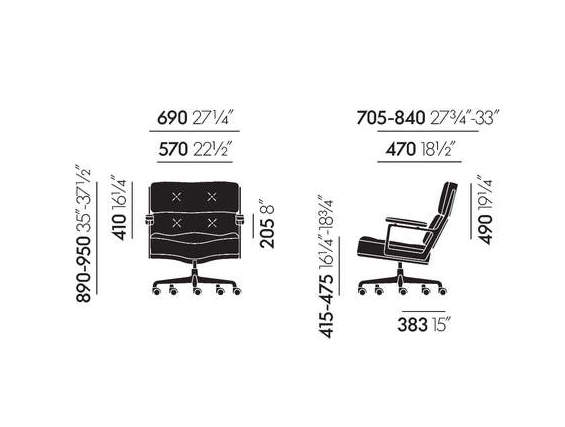 Lobby Chair ES 104Lobby Chair - Nero, Chroom