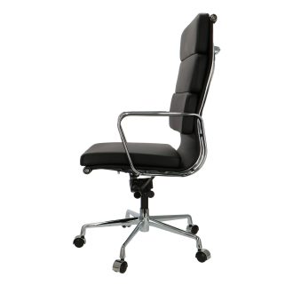 Soft Pad Chair EA 219Soft Pad Chair EA 219, gepolijst, leder, zwart, zachte wielen voor harde grond