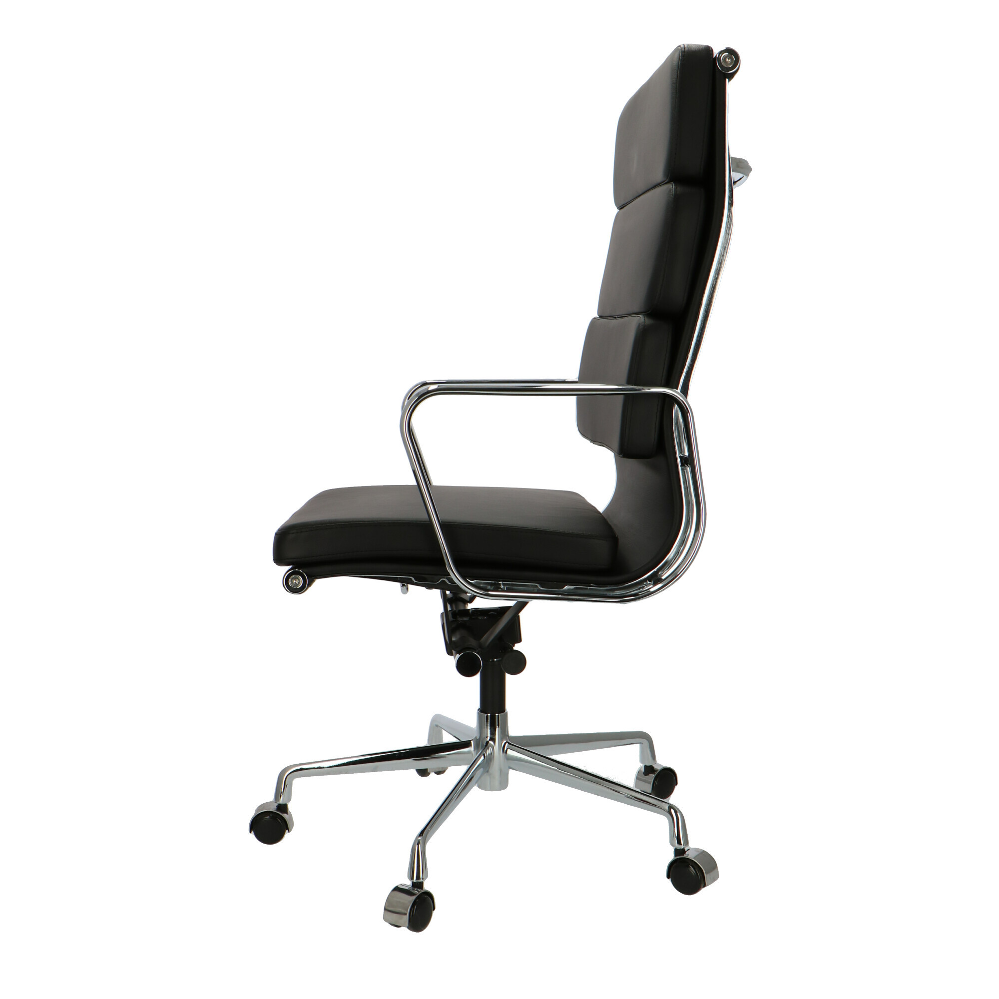 Soft Pad Chair EA 219Soft Pad Chair EA 219, gepolijst, leder, zwart, zachte wielen voor harde grond