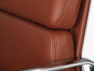Soft Pad Chair EA 219Soft Pad Chair EA 219, gepolijst, leder, zwart, zachte wielen voor harde grond