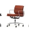 Soft Pad Chair EA 219Soft Pad Chair EA 219, gepolijst, leder, zwart, zachte wielen voor harde grond