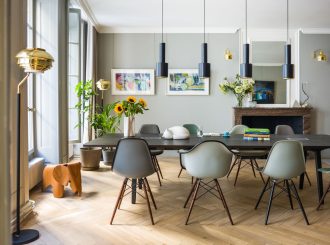Eames Fiberglass Armchair (DAW)DAW Fiberglass Armchair - raw umber, donker esdoorn