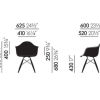 Eames Fiberglass Armchair (DAW)DAW Fiberglass Armchair - raw umber, donker esdoorn