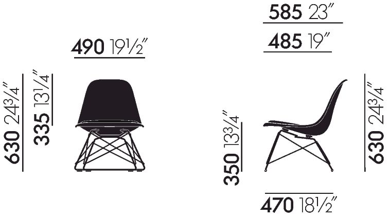 Eames Fiberglass Chair (LSR)LSR Fiberglass - sea foam green - chrome