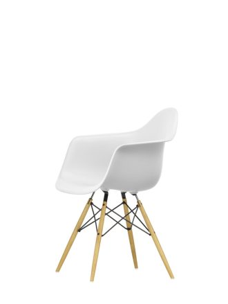 Eames Plastic Armchair RE (DAW)DAW Plastic Armchair RE - cotton white, goudkleurige esdoorn