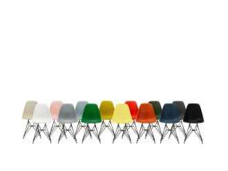 Eames Plastic Armchair RE (DAW)DAW Plastic Armchair RE - cotton white, goudkleurige esdoorn