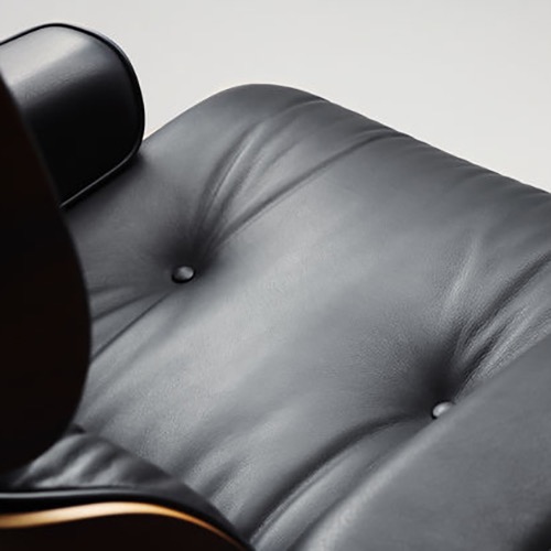 Eames Lounge Chair & Ottoman XLLounge chair & ottoman - zwart gepigm. notenhout - leder premium F - nero