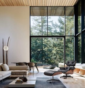 Eames Lounge Chair & Ottoman XLLounge chair & ottoman - zwart gepigm. notenhout - leder premium F - nero