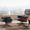 Eames Lounge Chair & Ottoman XLLounge chair & ottoman - zwart gepigm. notenhout - leder premium F - nero