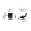 Eames Lounge Chair & Ottoman XLLounge chair & ottoman - zwart gepigm. notenhout - leder premium F - nero