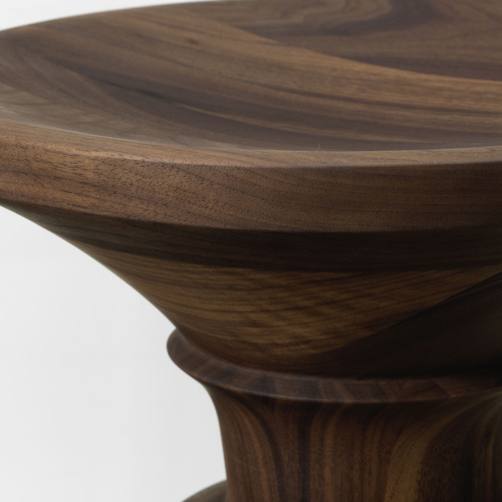 Eames Stool, Model BEames Stool B donker walnotenhout