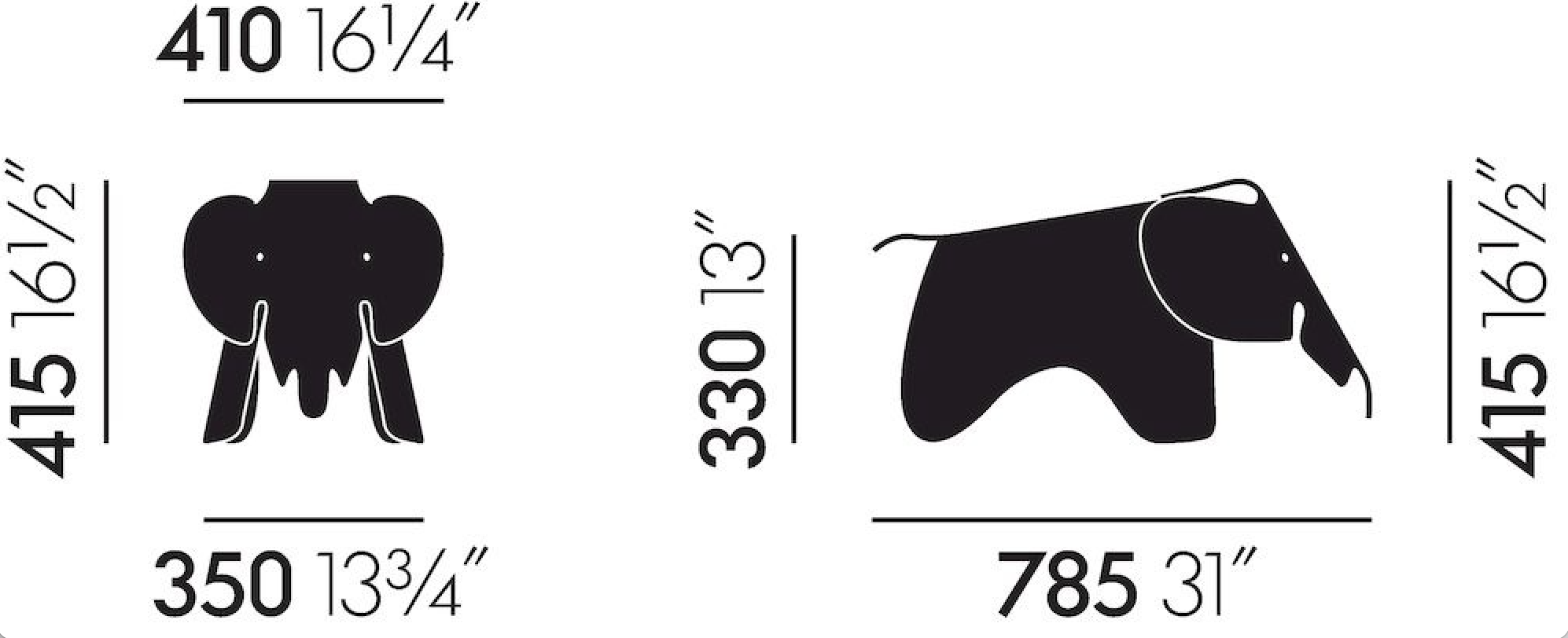 Eames Elephant (Plywood)Eames Elephant (Plywood) walnoot naturel