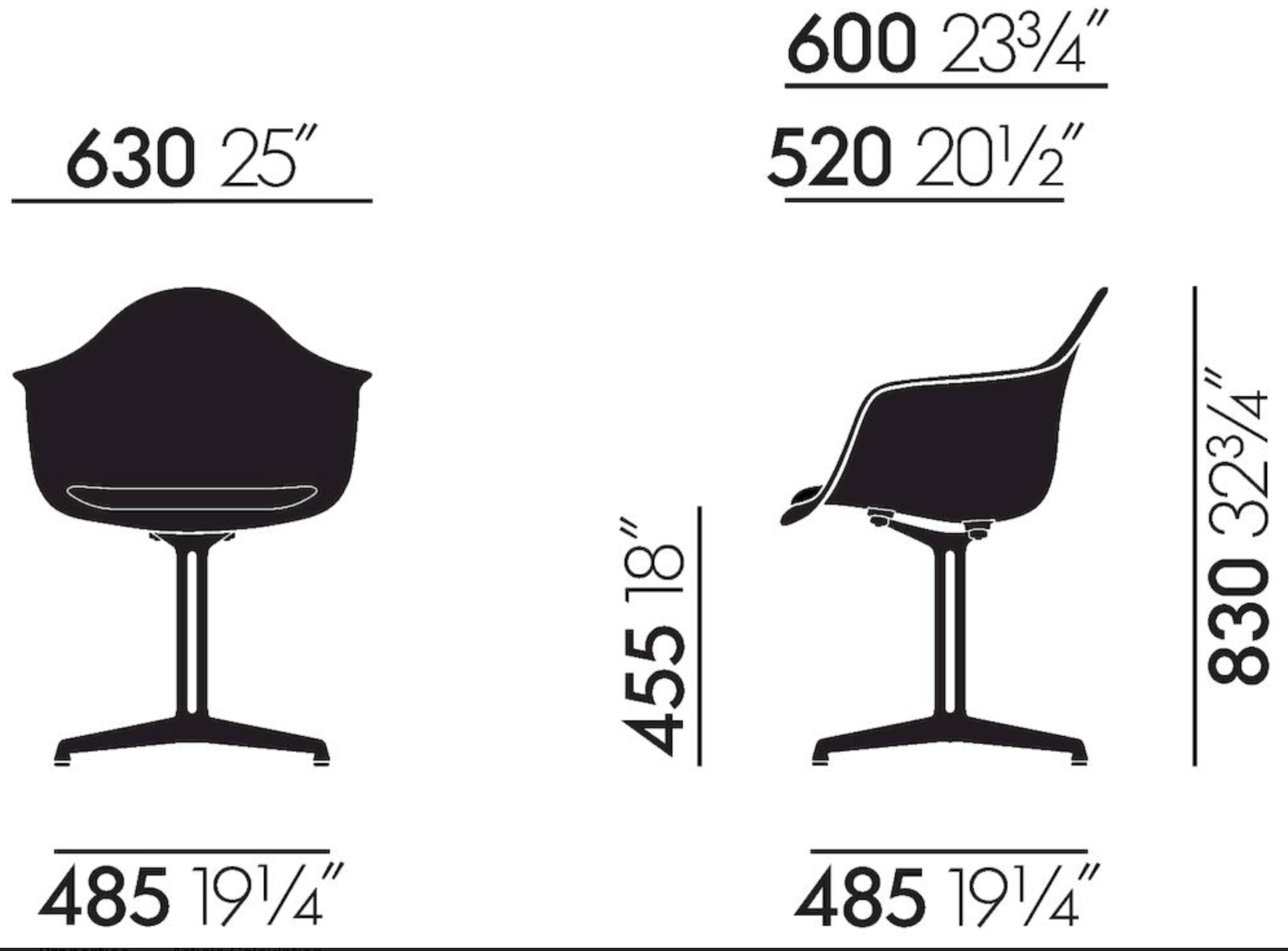 Eames Fiberglass Armchair DALEames Fiberglass Armchair DAL - Zwart - Parchment/Checker