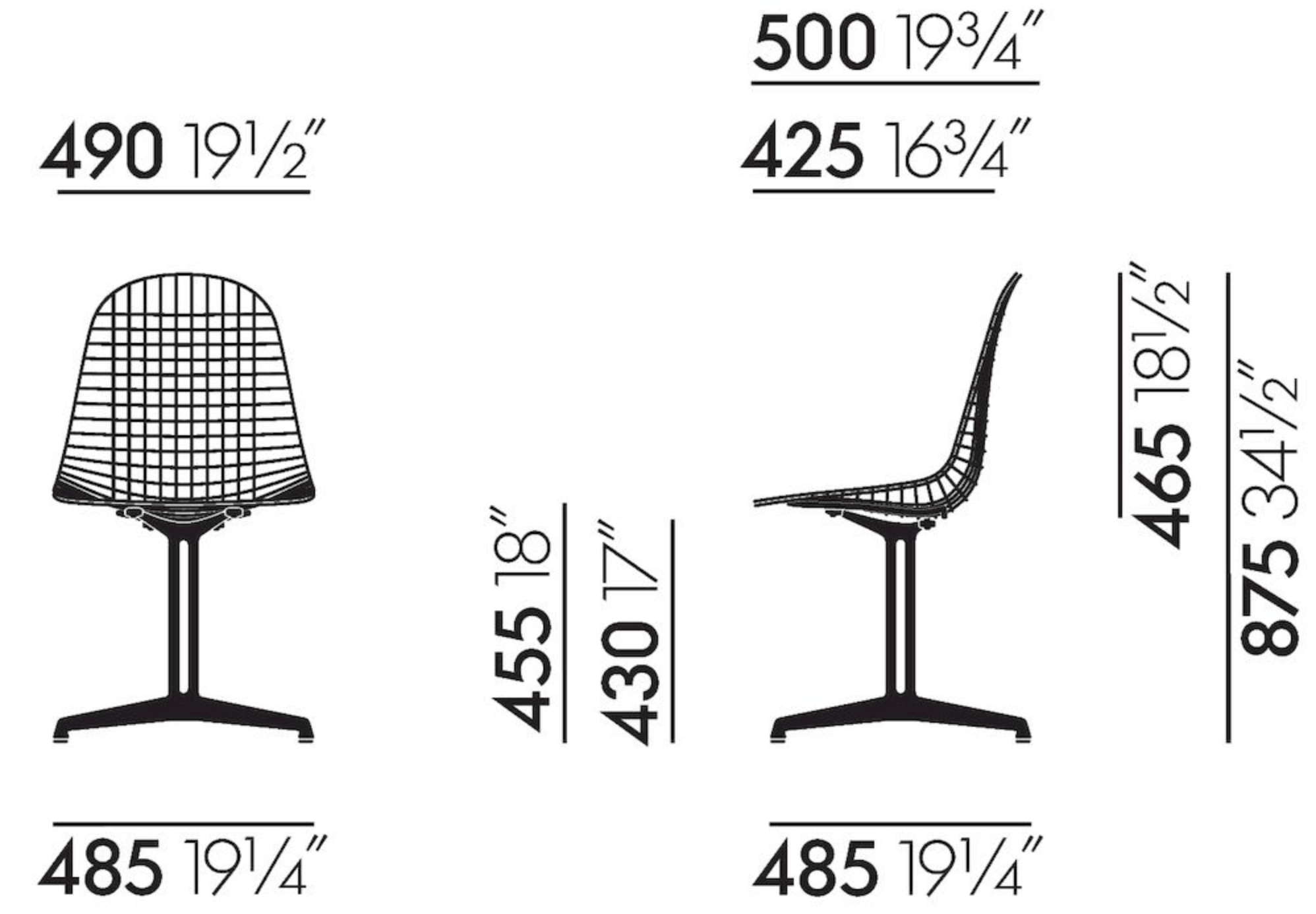 Wire Chair DKL-2WIR DKL-2 Wire Chair m.zit-/rugb. (n.h.)