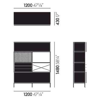 Storage Unit ESU, BookcaseEames Storage Unit (ESU) Bookcase