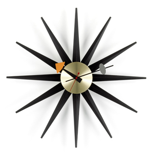 Sunburst ClockSunburst Clock - zwart/messing