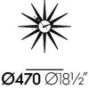 Sunburst ClockSunburst Clock - zwart/messing
