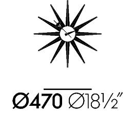 Sunburst ClockSunburst Clock - zwart/messing