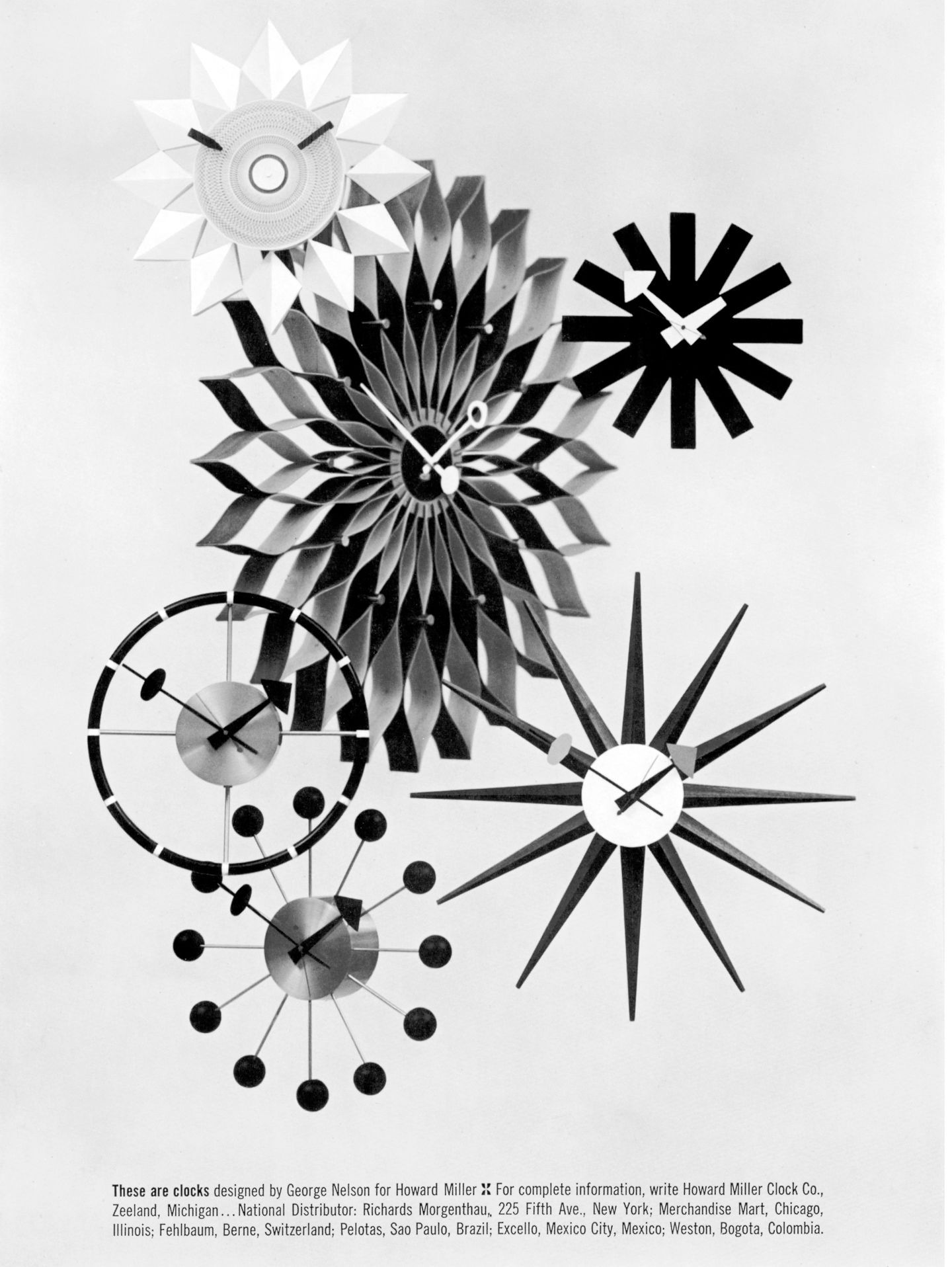 Sunburst Clock, George Nelson 1949Sunburst Clock rood