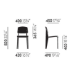StandardStandard donker eiken/zwart, frame diepzwart (glad), met viltglijders
