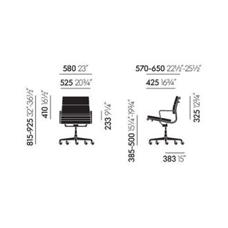 Soft Pad EA 217Eames Soft Pad EA 217 bureaustoel zwart, leder Premium