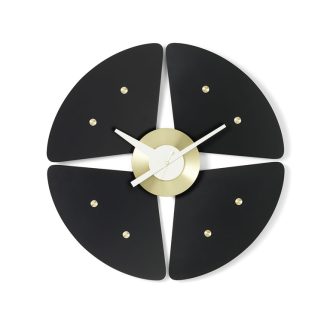 Petal ClockPetal Clock - zwart/messing