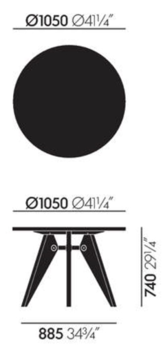Guéridon ø105Guéridon - ø1050 tafelblad/poten massief eiken, geolied