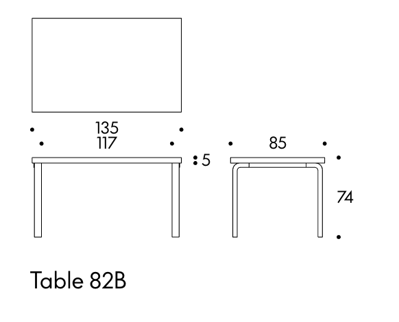 Table 82BTB82B Artek Tafel 82B berken 74 cm