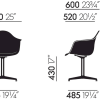 Eames Plastic Armchair DALEAS DAL Plastic Armchair (nieuwe hoogte)