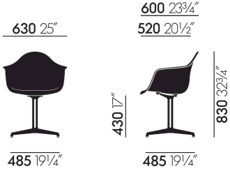 Eames Plastic Armchair DALEAS DAL Plastic Armchair (nieuwe hoogte)
