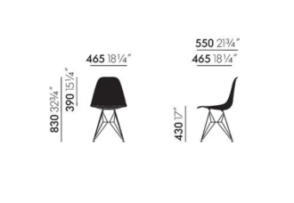 Eames Plastic Side Chair (DSR)DSR Plastic side chair - pebble - chrome