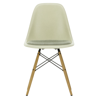 Fiberglass Side Chair (DSW) + zitkussenDSW Fiberglass Side Chair - Eames parchment - Hopsak ivory forest