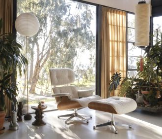 Eames Lounge Chair & Ottoman XL - NUBIA FABRICEames Lounge Chair & Ottoman XL - kers, nubia cream/sand