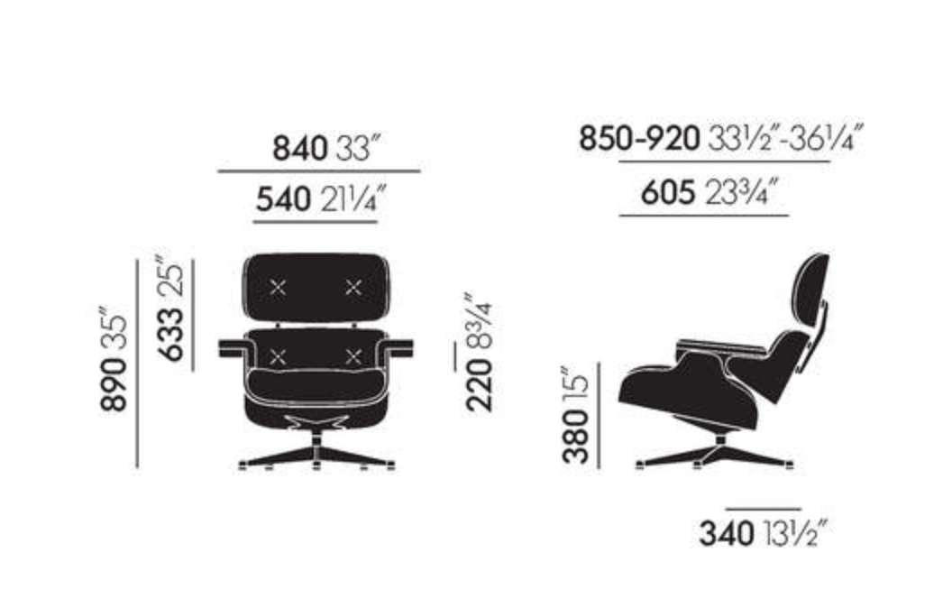 Eames Lounge Chair & Ottoman XL - NUBIA FABRICEames Lounge Chair & Ottoman XL - kers, nubia cream/sand