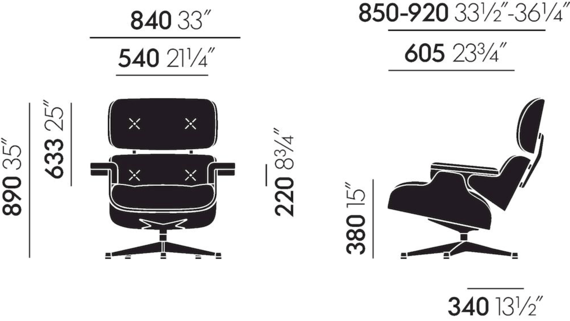 Lounge Chair en Ottoman - ChestnutLCH Lounge Chair en Ottoman