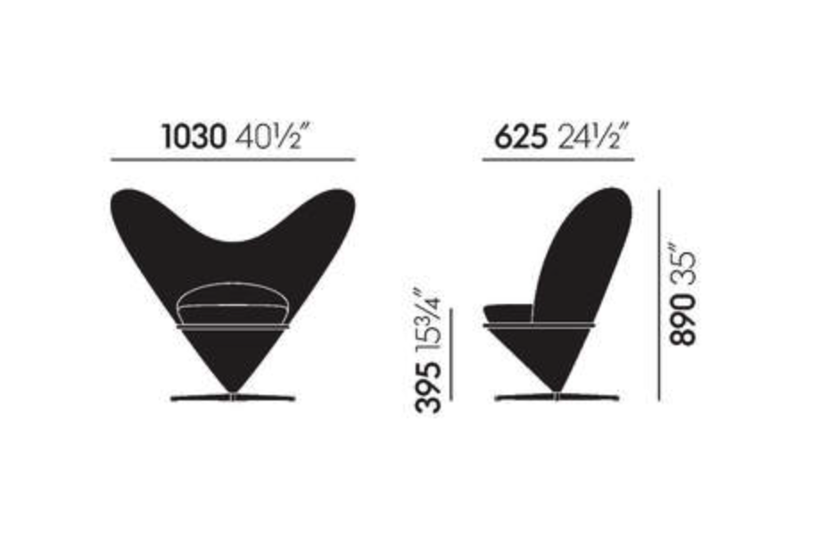 Heart Cone Chair - NEW FABRICSHeart Cone