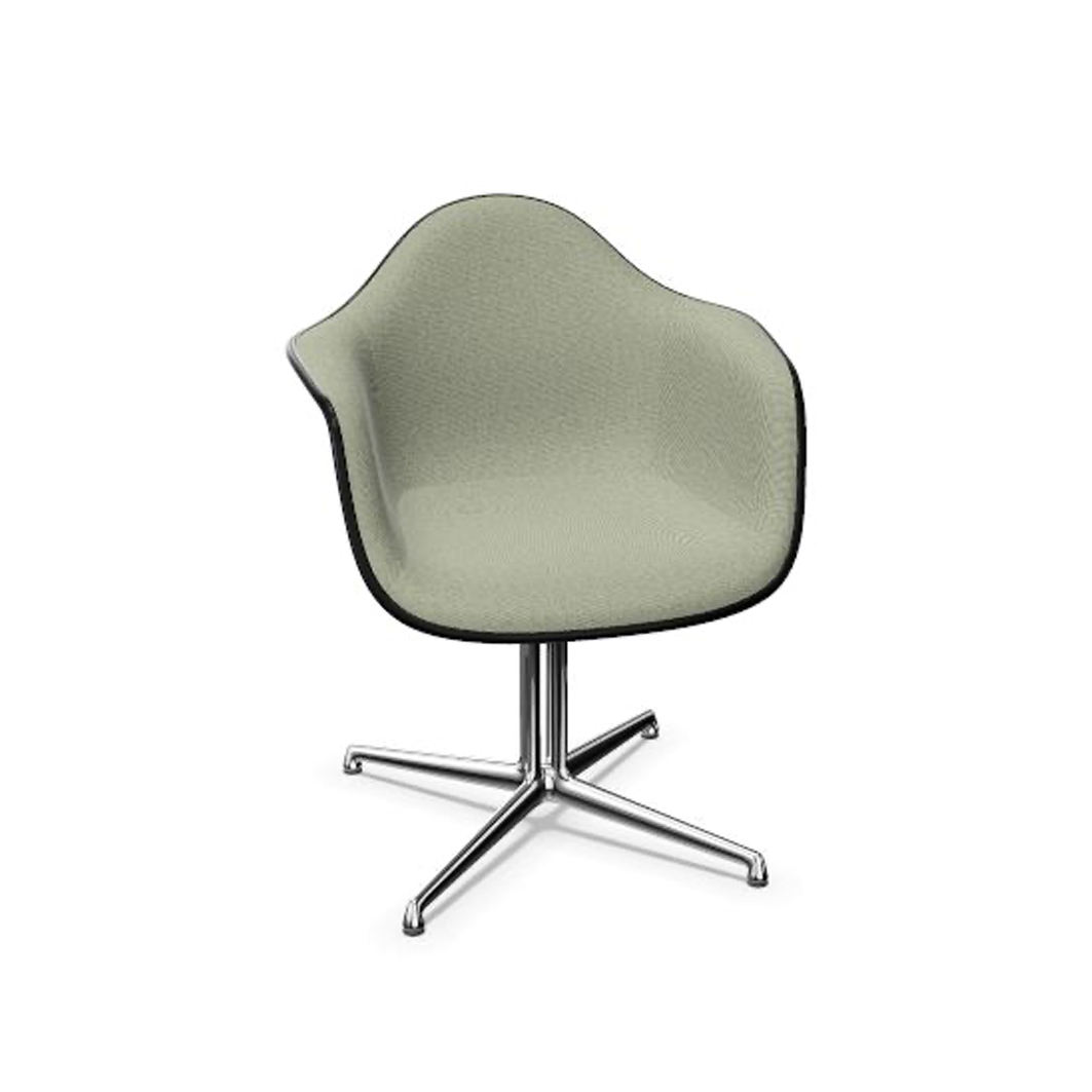 Eames Plastic Armchair DALEames Plastic Armchair DAL - Hopsak - Ivory/Forest - Pebble - Aluminium Gepolijst