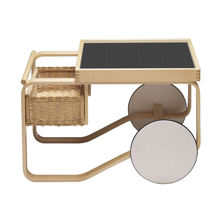 Tea Trolley 900Artek T900 Thee Trolley 900 zwarte tegel