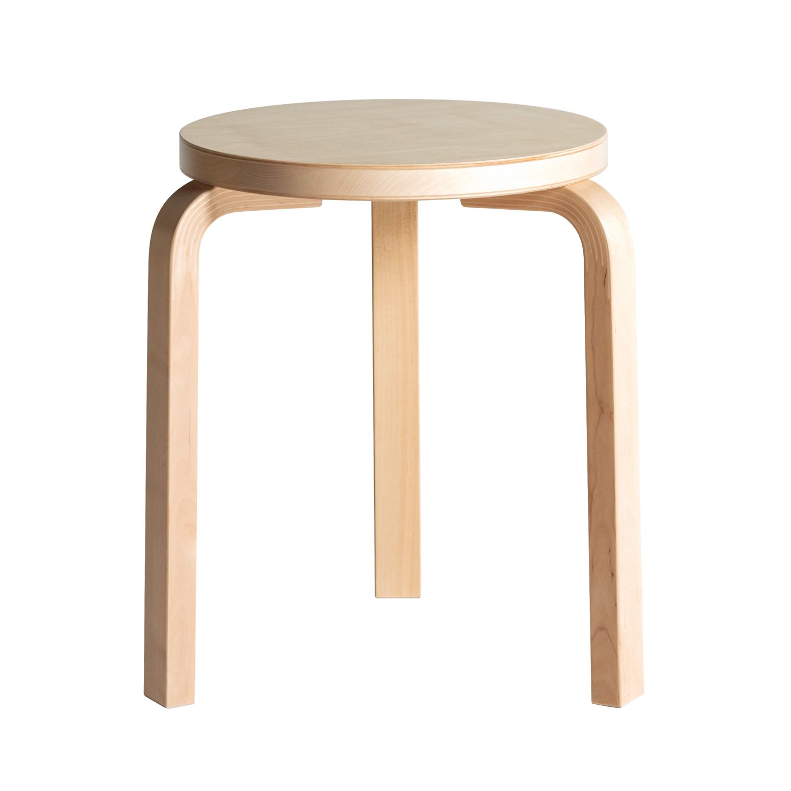 Stool 60Artek - Stool 60, poten lak natural birch, zit birch veneer